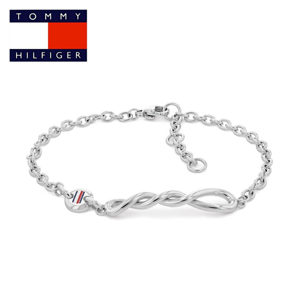 Rakuten - トミーヒルフィガー tommy hilfiger トミー ロゴメダル ブレスレット ブレス レディース 女性 2780508 ツイスト ねじり プレート チェーン シルバー ステンレス カジュアル ファッション 女性用 ユニセックス アクセサリー アクセ ギフト プレゼント
