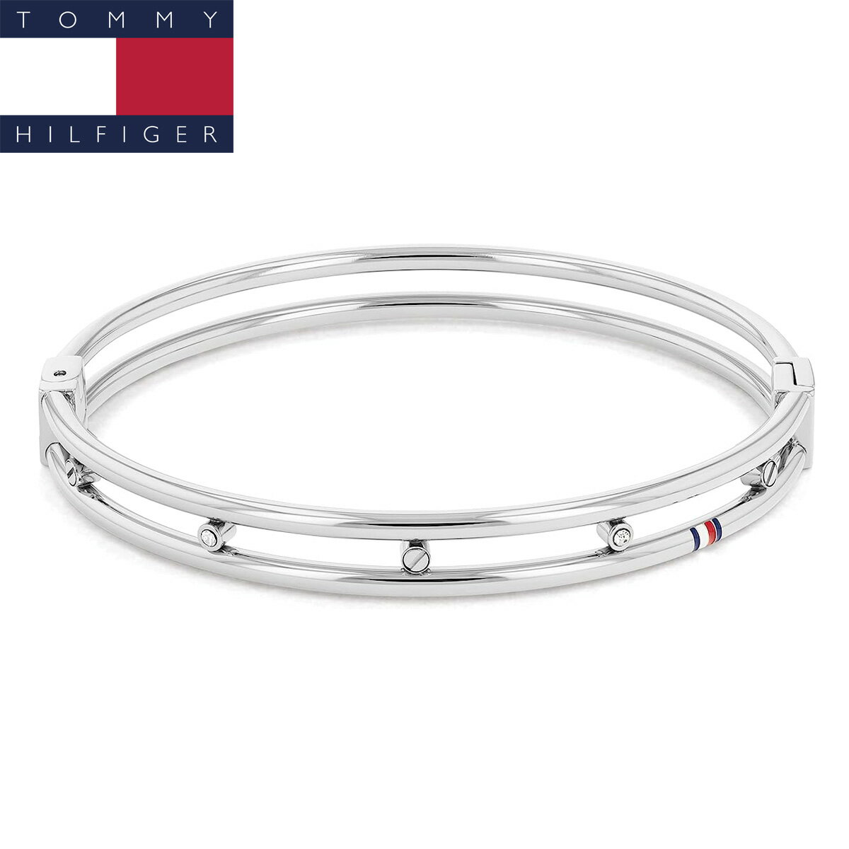 【ラッピング無料】トミーヒルフィガー tommy hilfiger トミー クリスタル バングル ブレスレット レディース レディス 女性 2780610 シルバー ステンレス カジュアル ファッション シンプル アクセサリー アクセ ギフト プレゼント