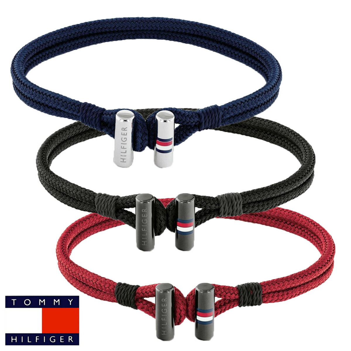 楽天038net【ラッピング無料】トミーヒルフィガー tommy hilfiger トミー ナイロン ブレスレット 2790335 レッド 2790336 ブラック 2790337 ネイビー メンズ アクセサリー アクセ 男性 男性用 ブレス ギフト プレゼント