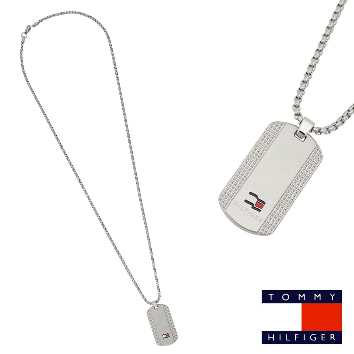 トミーヒルフィガー TOMMY HILFIGER DOGTAG メンズ 男性 ネックレス ペンダント 2790422 ドッグタグ トミーカラー プレート マットシルバー つや消し アクセサリー トミー アクセ ペア カジュアル お揃い ギフト プレゼント