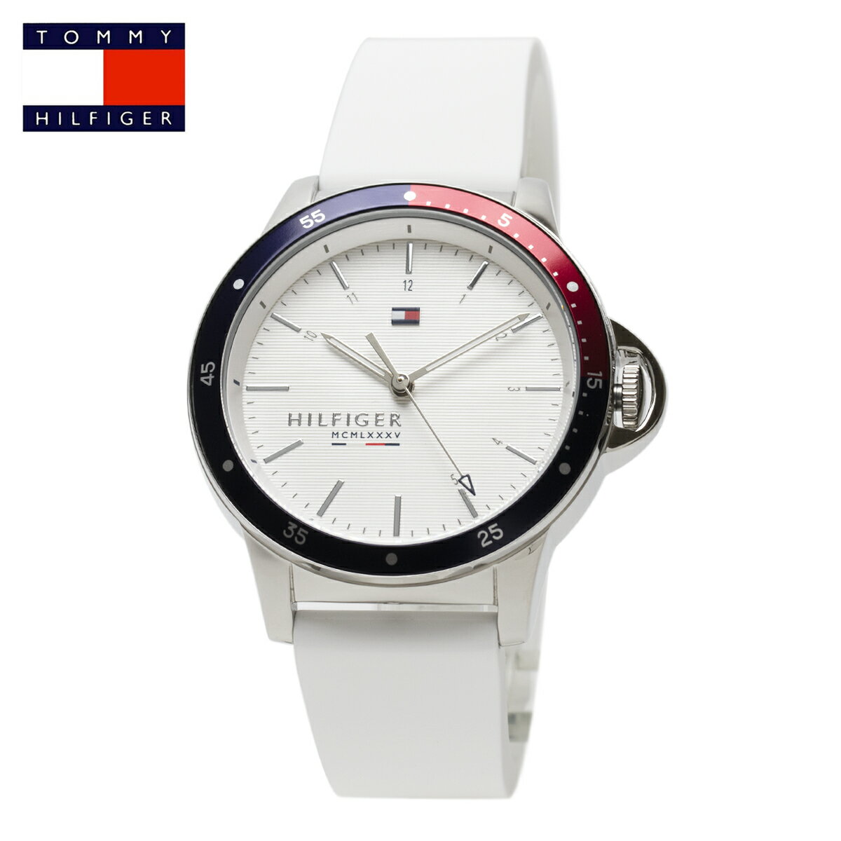 トミーヒルフィガー 【ラッピング無料】トミーヒルフィガー TOMMY HILFIGER レディース ダイバー 腕時計 Ladys DIVER 1782029 ホワイト ブルー レッド 防水 軽量 女性用 ボーイズサイズ カジュアル ファッション アナログ表示 ラバーストラップ ユニセックス【あす楽】【即納】