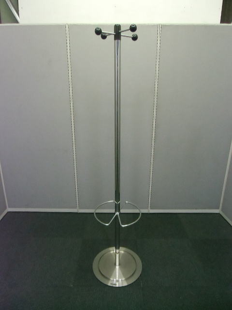 【中古品】オカムラ 傘立て付 コートハンガー 帽子掛け 洋服掛け