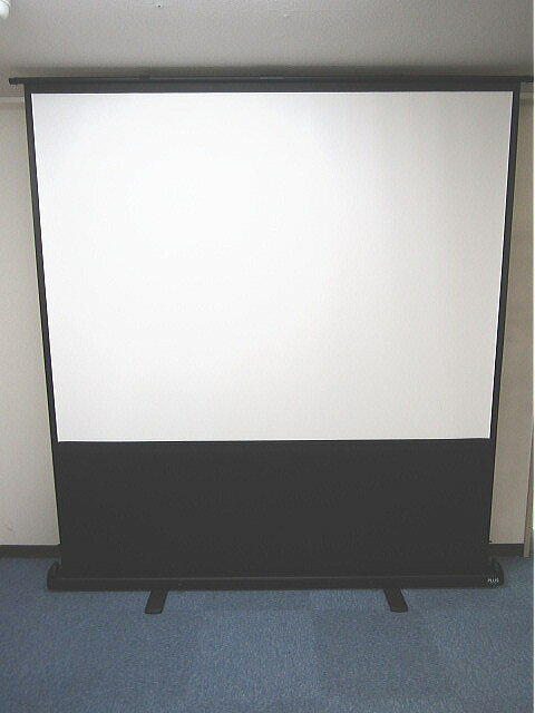 【中古】PLUS フロアタイプスクリーン（パンタグラフ式）100型 プロジェクタースクリーン