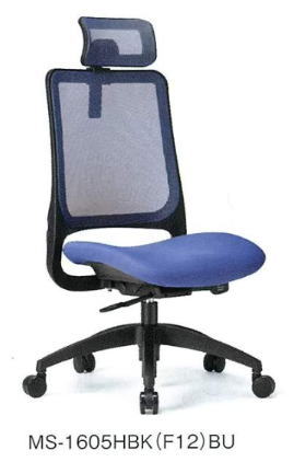 アイコ 肘なし ヘッドレスト付 座クッション オフィスチェア 樹脂脚 MS-1600シリーズ