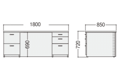 役員用 木製 両袖机 W1800 KVP-19DEW【新品】 [2]