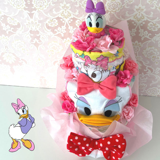 ディズニー おむつケーキ 女の子 出産祝い デイジーダック オムツタワー ドナルド...