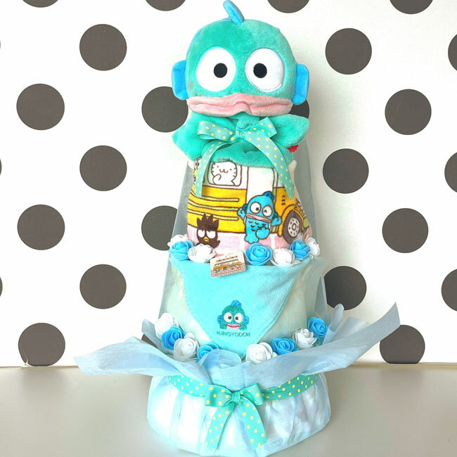 おむつケーキ ハンギョドン 女の子 男の子 出産祝い パペット プレゼント 赤ちゃん　オムツケーキ サンリオ タオル かわいい クリスマスプレゼント 100日祝い 【送料無料】土曜営業