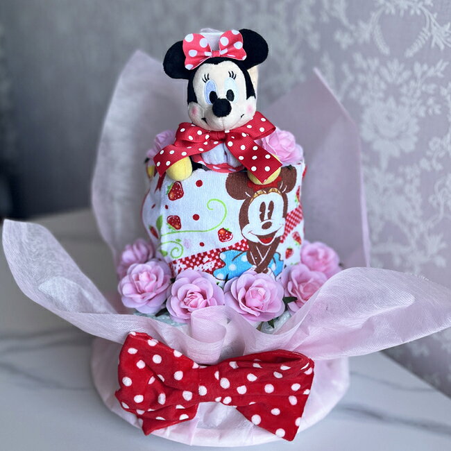 【おむつケーキ　ミニー】オムツケーキ ディズニー おむつケーキ ミニーちゃん 出...