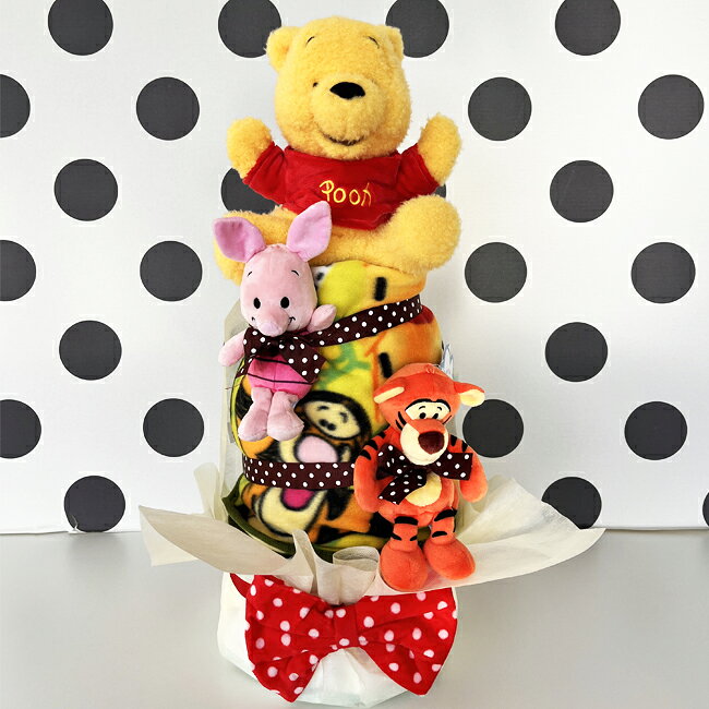 プーさん おむつケーキ 出産祝い　ディズニー オムツケーキ 4段 くまのプーさん ピ...