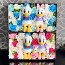 【電報 結婚式 ドナルド】ディズニー 電報 祝電 結婚祝い ぬいぐるみ 花 ウェルカムドール フラワーギフト ドナルドダック デイジーダック ソープフラワー 薔...