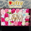 【電報 結婚式 ダッフィー】ディズニー 電報 祝電 結婚祝い ぬいぐるみ 花 ウェルカムドール フラワーギフト ソープフラワー 薔薇 バラ 花 おしゃれ プレゼ...
