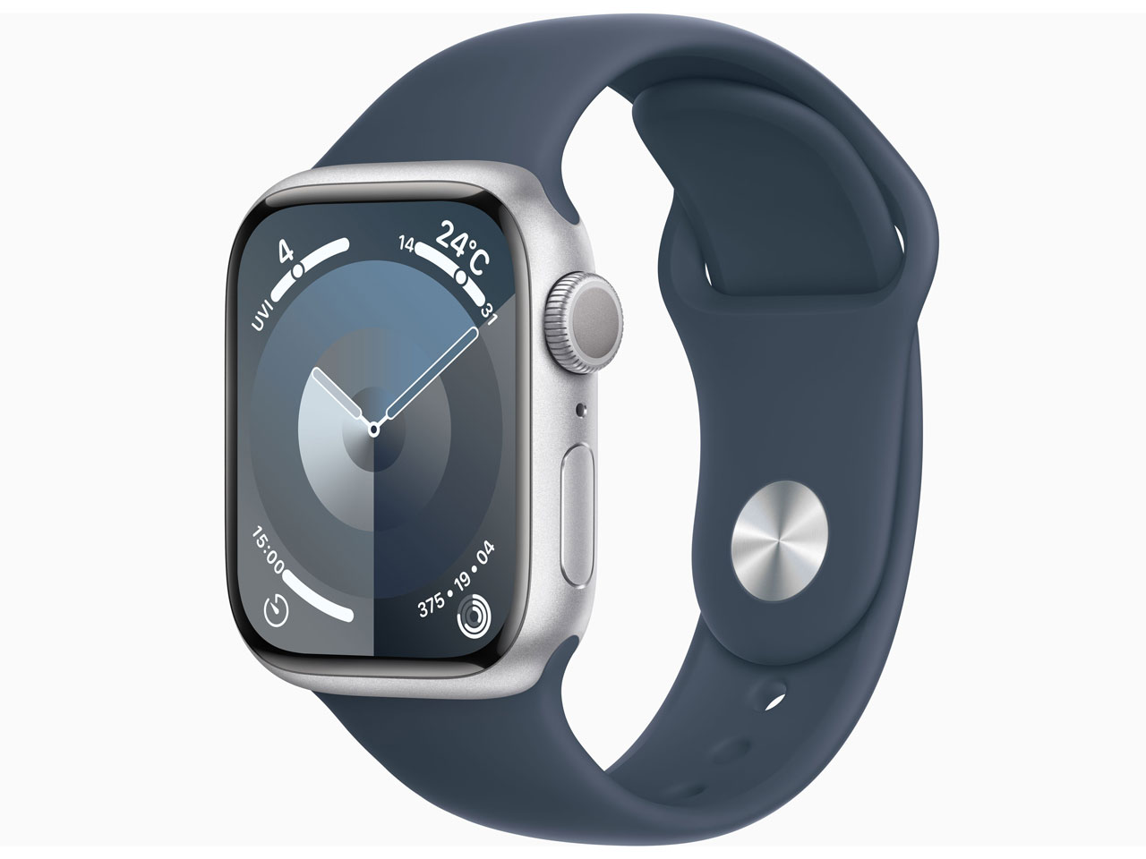 Apple Watch Series9 41mm MR913J/A [シルバー/ストームブルースポーツバンド M/L]【お取り寄せ（1週間から10営業日程度）での入荷、発送】