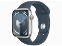 Apple Watch Series9 45mm MR9E3J/A [シルバー/ストームブルースポーツバンド M/L]【お取り寄せ（1週間から10営業日程度）での入荷、発送】