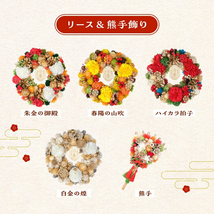 当日発送14時〆 リース 正月 玄関 花 正月...の紹介画像2