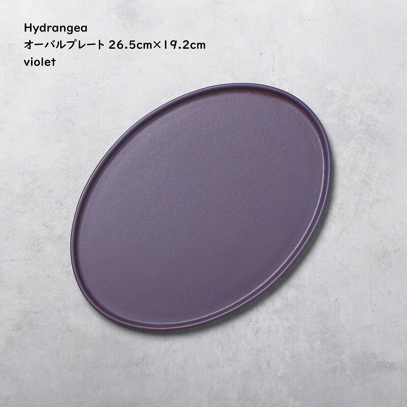 楕円皿フラットプレートパープルむら...