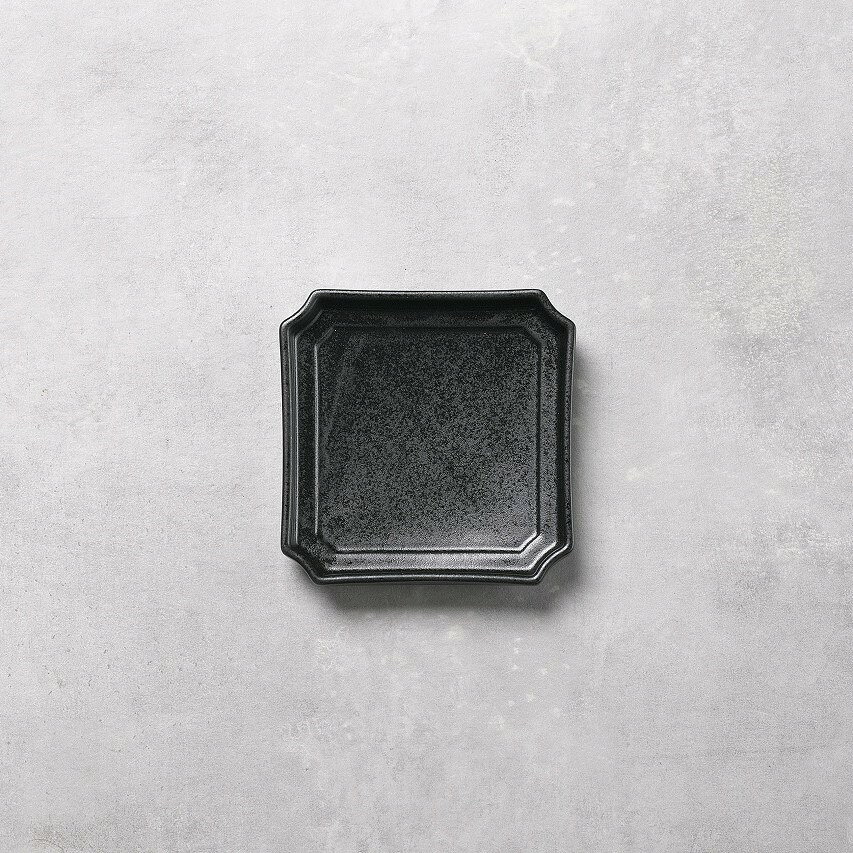 【 ハチドリ 正方形 小皿 10cm 】【 ブラック 】 角皿 スクエアプレート 和菓子 栗...