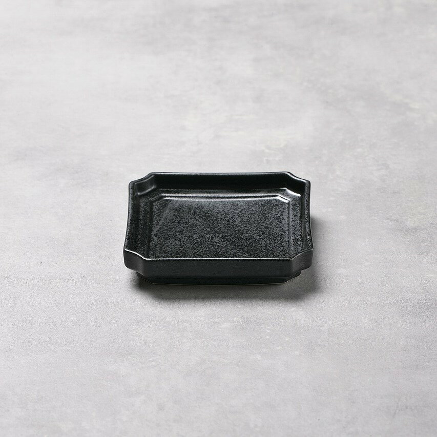 【 ハチドリ 正方形 小皿 10cm 】【 ブラック 】 角皿 スクエアプレート 和菓子 栗...