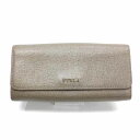 FURLA フルラ 長財布 グレー レザー 