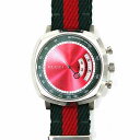 GUCCI グッチ グリップクロノ 時計 157.2 時計 ナイロンベルト クロノグラフ シェリー【中古】JA-18086