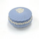 ウェッジウッド(WEDGWOOD) ジャスパー ブルー ラウンド 小物入れ 【中古】 JA-18924