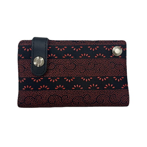 印傳屋(INDEN-YA) 鹿革 漆 爪唐草 カードケース 赤×黒 【中古】 JA-65 印傳屋(INDEN-YA) 鹿革 漆 爪唐草 カードケース 赤×黒 【中古】 JA-65