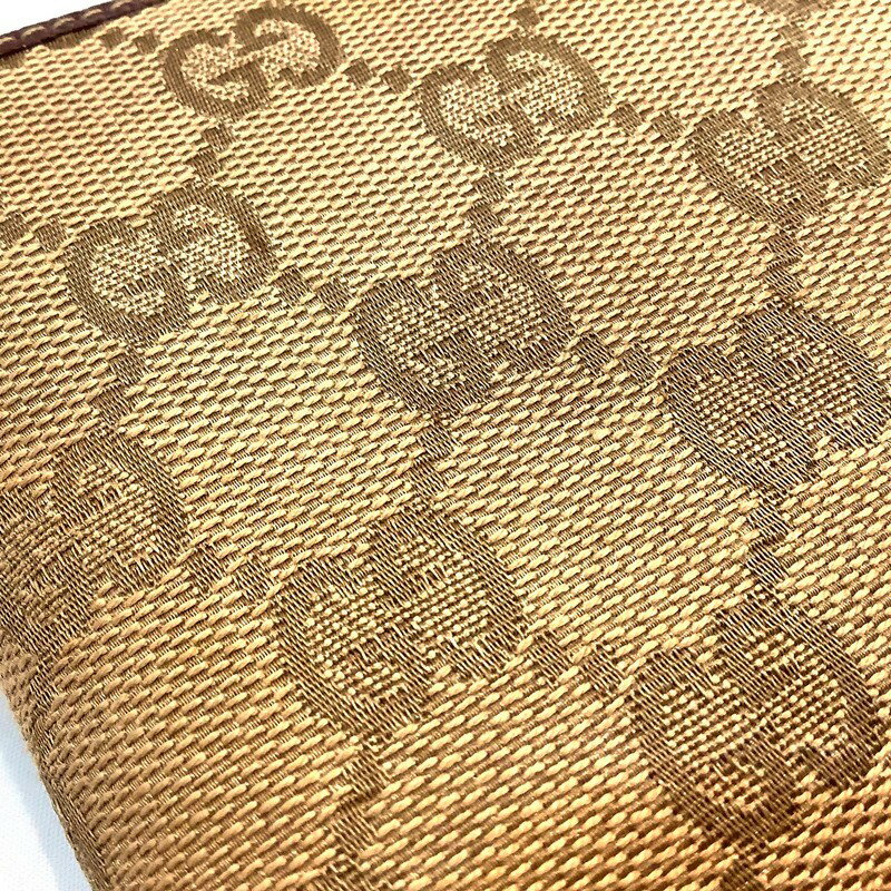 グッチ（GUCCI）GGキャンバス 2つ折り財布 04862・4276 ブラウン 小銭入れあり 【中古】KB-9582