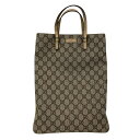 グッチ(GUCCI)GG柄PVCマチなしトートバッグ ベージュ 117551.002122 ハンドバッグ【中古】KB-9636