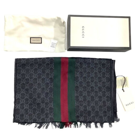 GUCCI グッチ GGパターン シェリーライン マフラー 未使用品 タグ付き 147351 シルク混 ウール GG MK-1887 GUCCI グッチ GGパターン シェリーライン マフラー 未使用品 タグ付き 147351 シルク混 ウール GG MK-1887