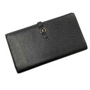 CHANEL シャネル ココボタン Wホック 長財布 ブラック レザー ウォレット【中古】MK-1945