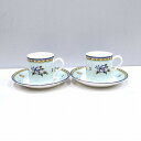 ティファニー(TIFFANY &Co.) モーニンググローリー デミタスカップ&ソーサー ペアセット 2000年製 【中古】 JA-19899