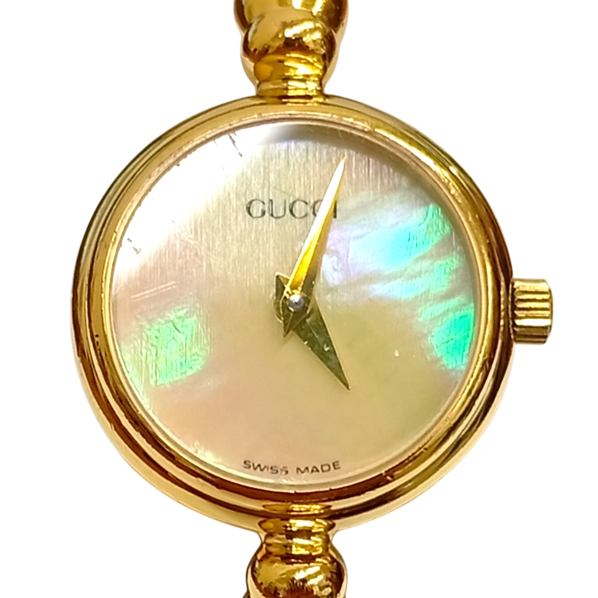 GUCCI QUARTZ グッチ バングルウォッチ 2700.2L QZ シェル文字盤 レディース腕時計 稼働品【中古】JA-25115