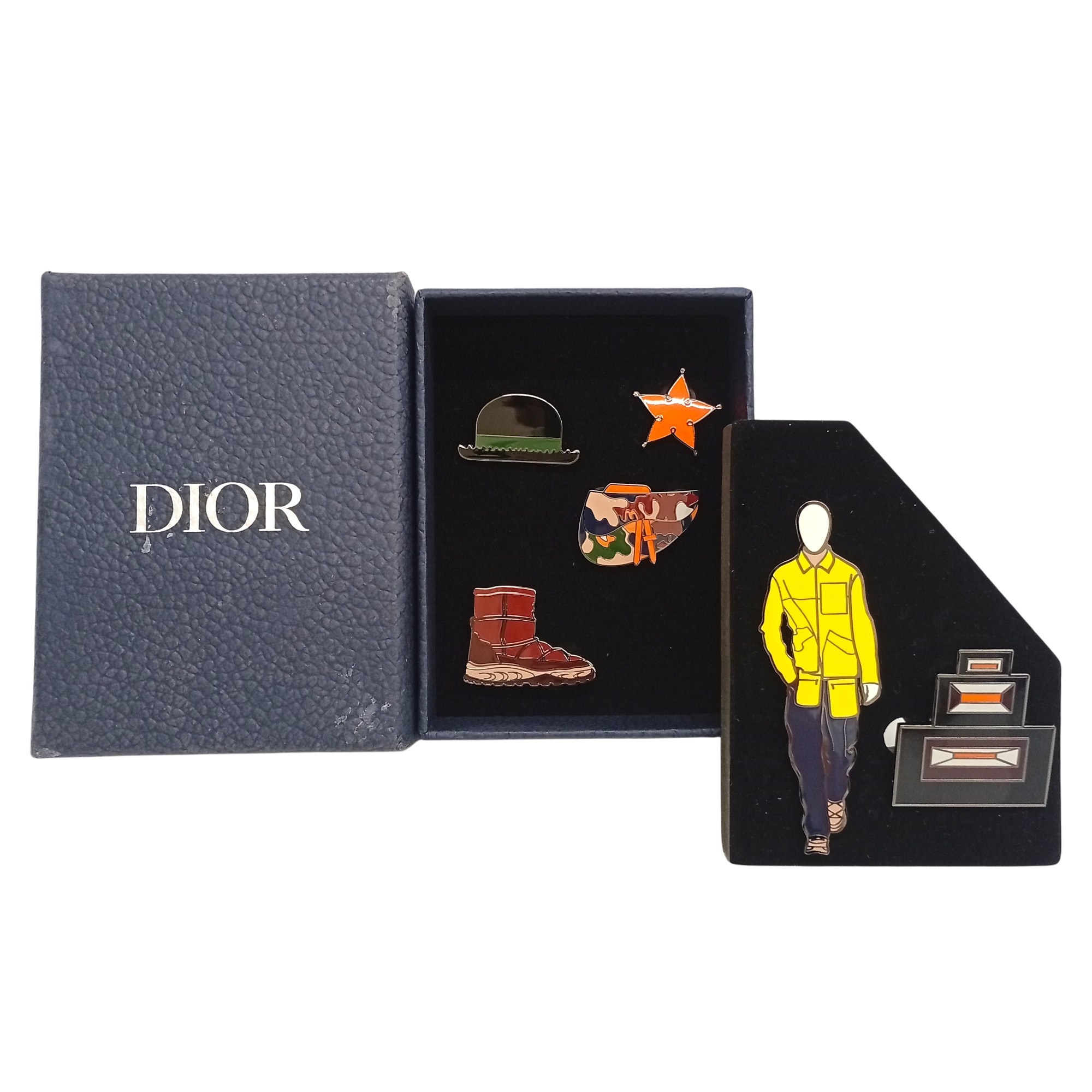 DIOR ピンバッジ ディオール バッヂ ピンバッチ 6点 バッグ スニーカー スター ハット Dior 【中古】JA-2