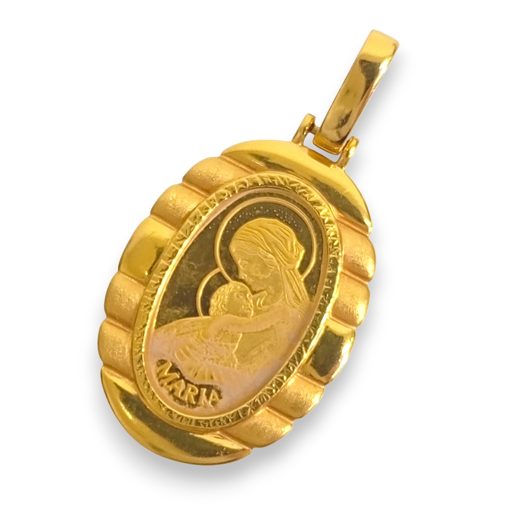 K24 K18 トップ 総重量:7.0g コイントップ FINE GOLD 999.9 ゴールド ネックレストップ MARIA 【中古】..