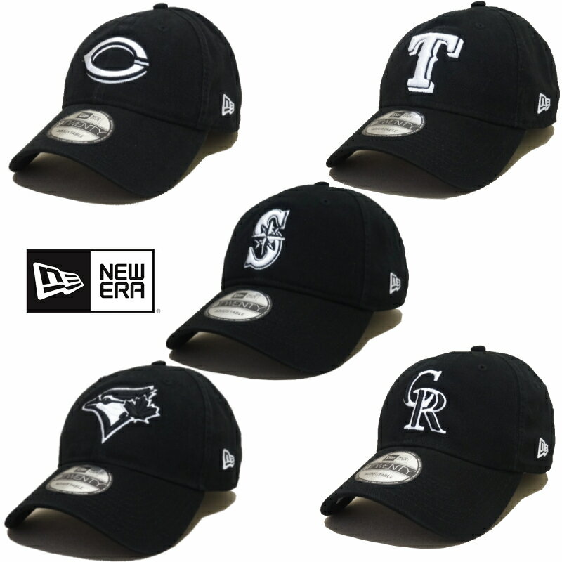  New Era 9TWENTY ADJUSTABLE CAP - ニューエラ / MLB アジャスタブル キャップ / CORE CLASSIC TW BLK / CAP / キャップ / 帽子 / LOGO / クラシック / マリナーズ / ブルージェイズ / レッズ / レンジャーズ / ロッキーズ / BLKシリーズ