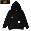 【あす楽】 ALPHA INDUSTRIES I.T. QUARTER ZIP HOODIE / アルファ インダストリーズ / クォーター ジップ フーディー / PARKA / パーカー / pull over / プルオーバー / LOOSE-FIT / メンズ / ESI51503C1 / A5X SW M3017LX H