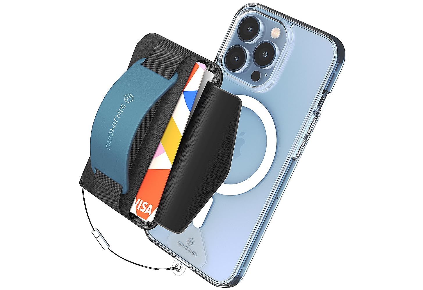 Sinjimoru Magsafe 対応 カードケース スマホスタンド、滑り止めシリコンパッド追加 3in1 iPhoneリングバンド カードホルダー 落下防止のタグパッチ付き Qi充電 対応 脱着簡単 片手操作便利 iPhone15 Plus Pro Pro Max iPhone14 13 12 シリーズ対応 マグセーフカードケー