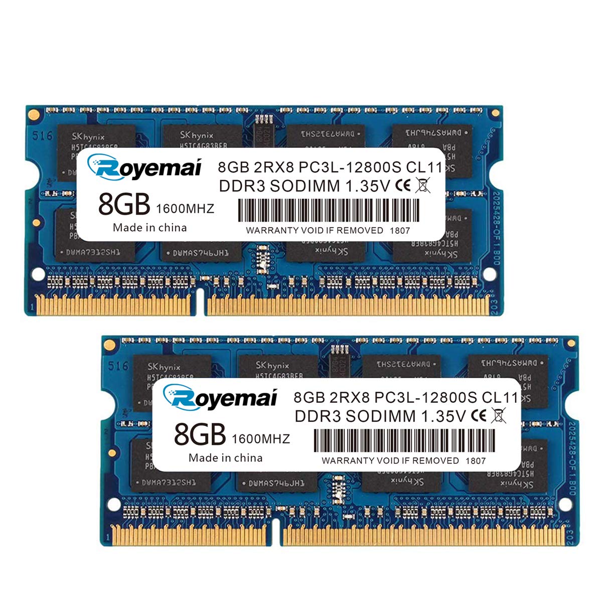 PC3L-12800S DDR3L 1600 16GB 8GB×2枚 DDR3 1600MHz 12800 2Rx8 1.35V CL11 ノートPC用メモリ 8GB PC3-12800S RAM メモリ SODIMM 電圧1.35V & 1.5V 両対応