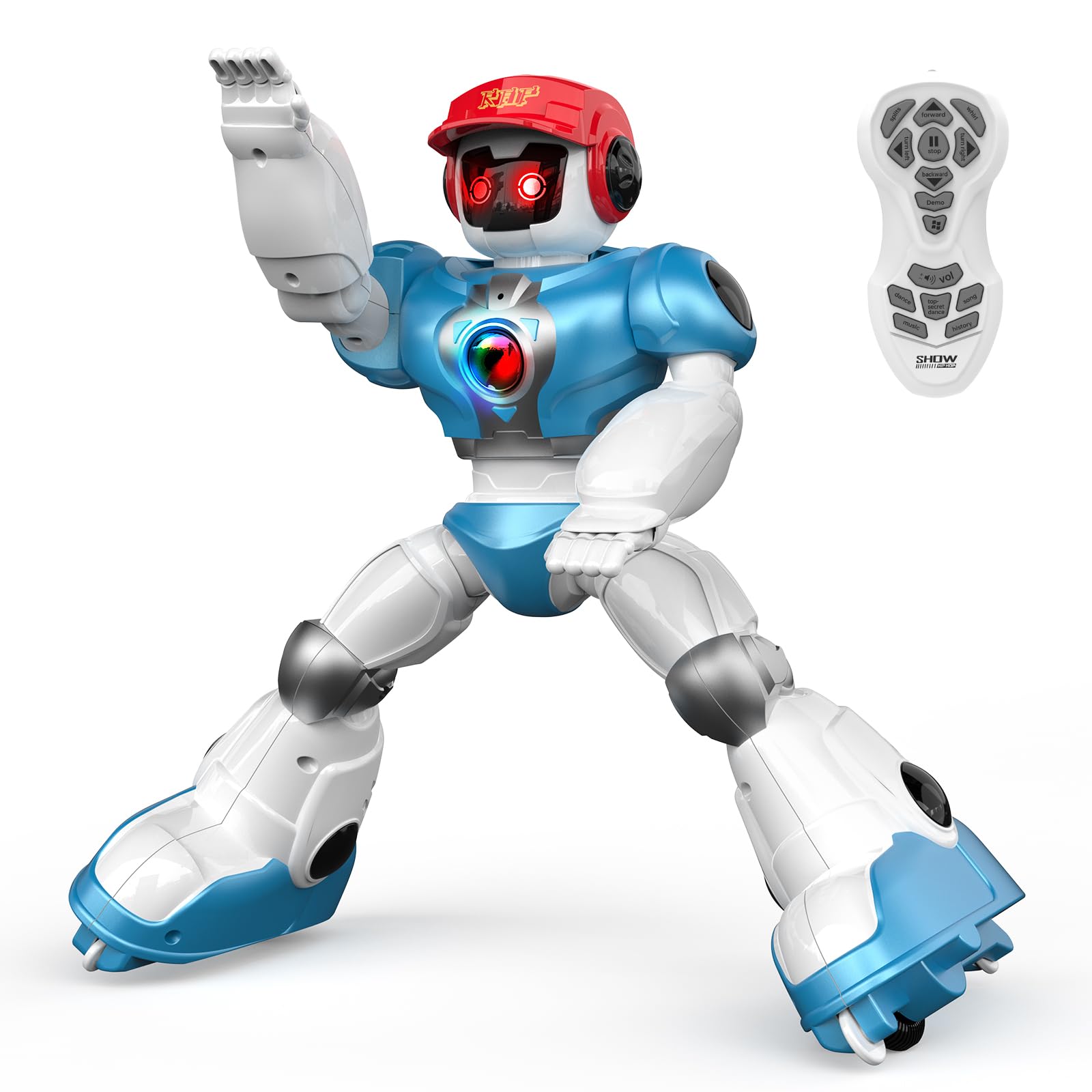 DEERC ロボット おもちゃ 子供 電動ロボット ラジコン 男の子 多機能 ダンスロボット クリスマス プレゼント プログラム可能 英語会話機能 女の子 知育玩具 40分操作時間 USB充電 誕生日 小学生 中学生 99888-6