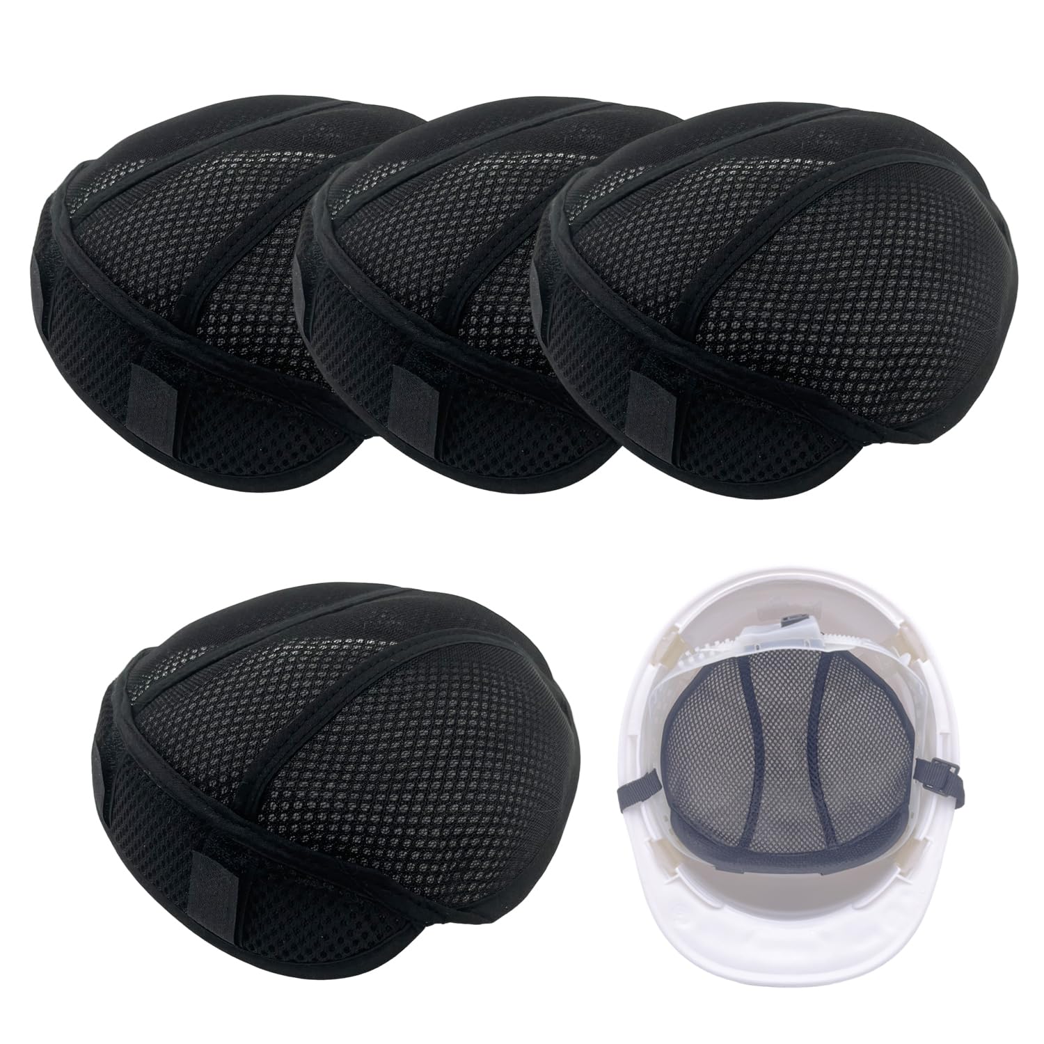 DKAEBLC ヘルメット インナー 汗止め メッシュ ヘルメット用 インナー 取付用 通気 熱中症対策 作業用 4枚セット