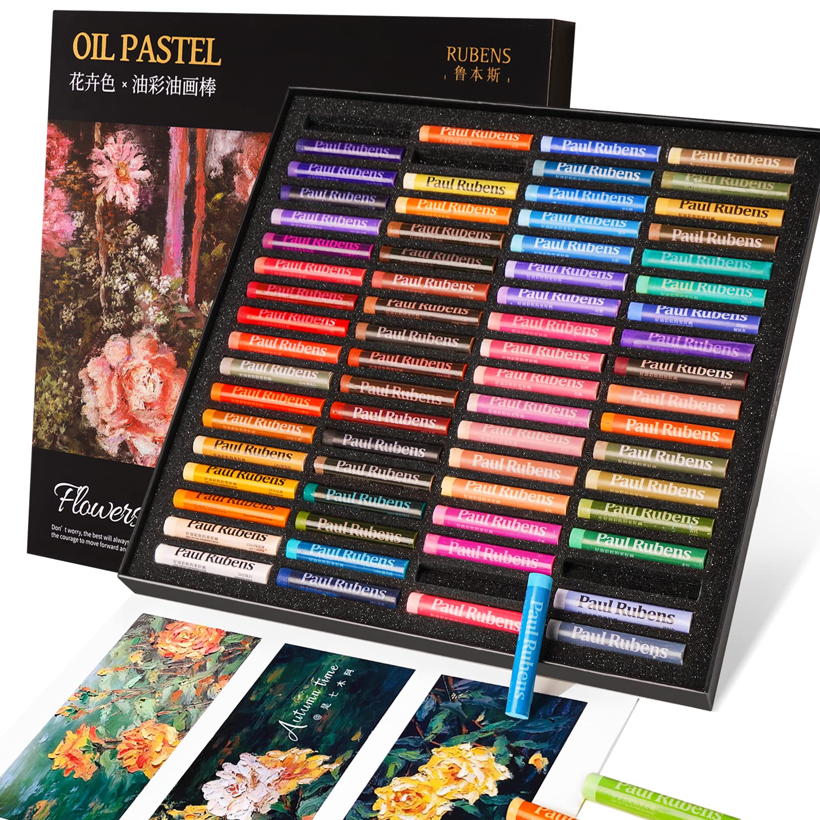 Paul Rubens オイルパステル、72色の花の色アーティストソフトオイルパステルセット鮮やかでクリーミー..