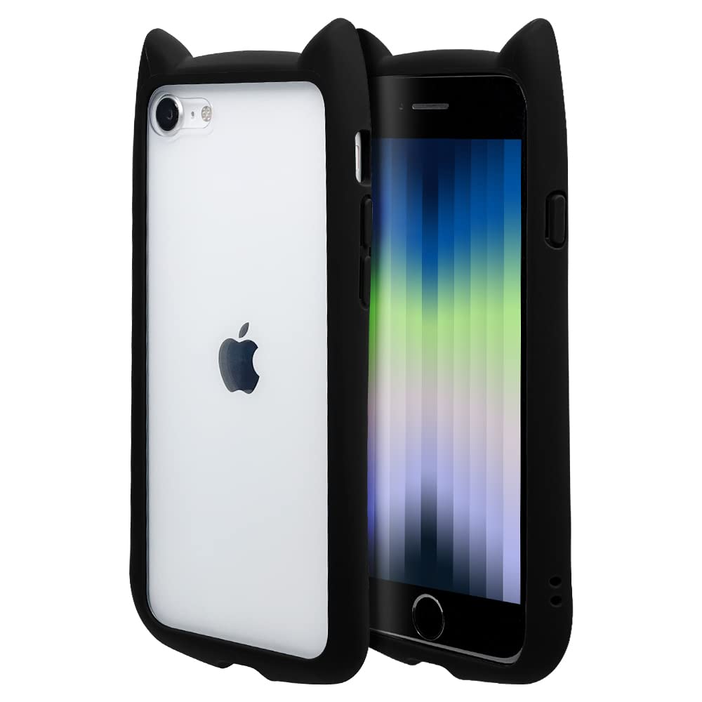 iPhone SE [第3世代] iPhone7/ 8 ケース 360°全面保護 米軍MIL規格 耐衝撃、軽量 ワイヤレス充電 指紋認証、対応クリーリアな 前後両面強化ガラス＋TPU フレーム 超薄型滑り止めバンパー カバー アイフォン7/8/SE フルボディ 4.7インチ（ブラック）