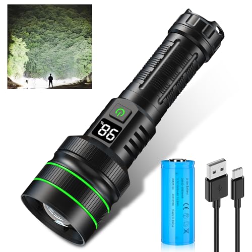 懐中電灯 led【2024最新登場 記憶機能 大液晶画面デジタル残量表示】 強力 軍用 最強 超高輝度ルーメン..