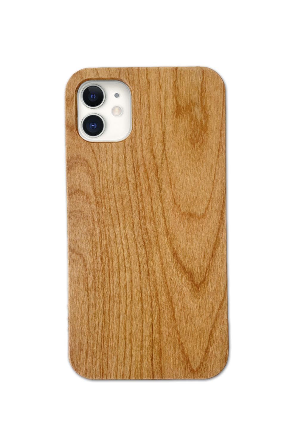 [Pretimo] iPhone 12mini ケース 天然木 木製 ウッド 桜の木 ワイヤレス充電対応