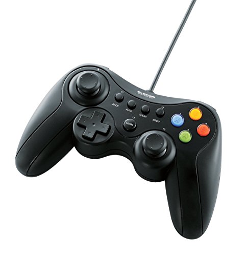 エレコム ゲームパッド USB接続 Xinput/DirectInput両対応 Xbox系12ボタン振動/連射 【ドラゴンクエストX 眠れる勇者と導きの盟友 推奨】 ブラック JC-U3613MBK