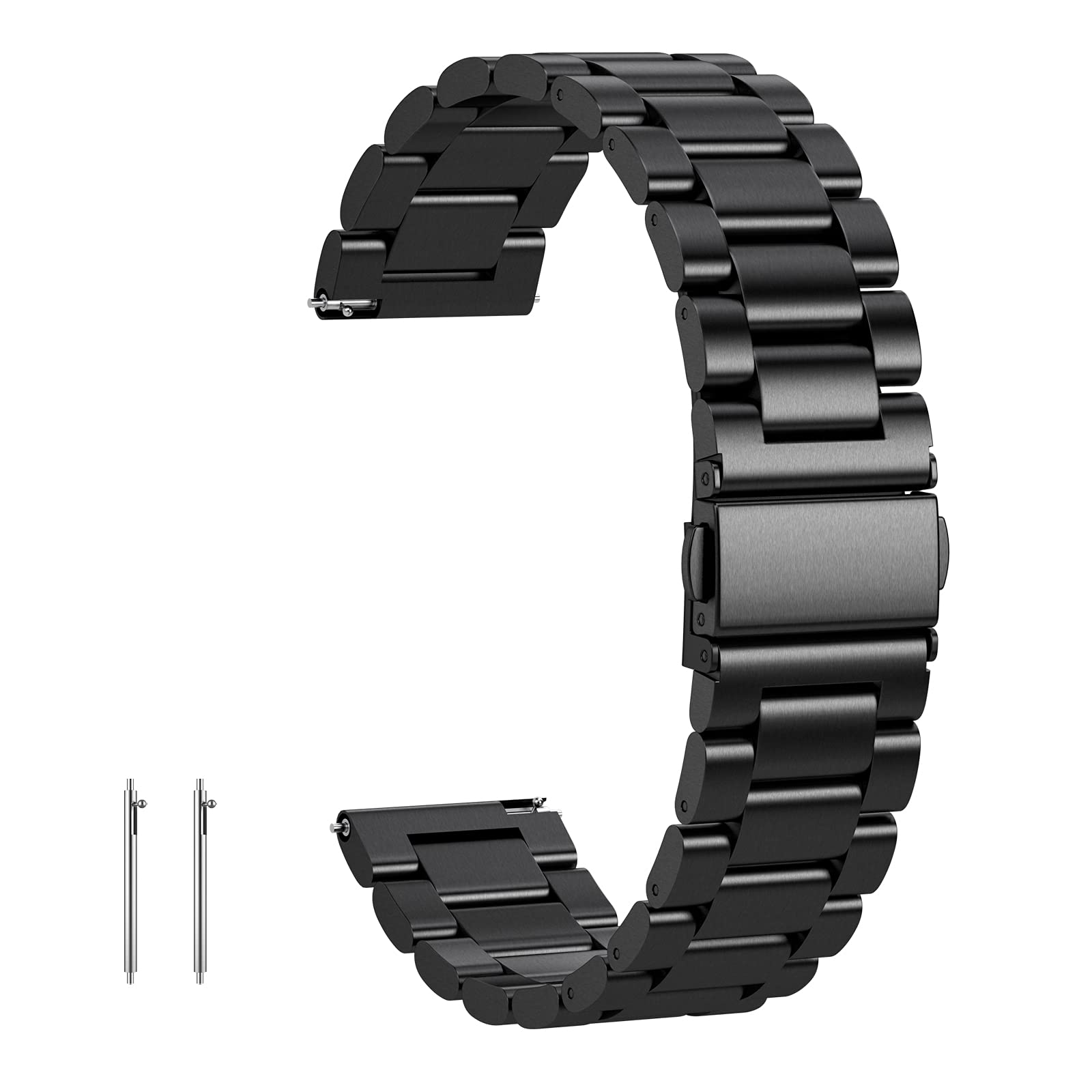 [GOHHME] 時計バンド ベルト18mm 20mm 22mmステンレス 時計 ベルト 18ミリ 20ミリ 22ミリ スマートウォッチバンド 腕時計バンド 交換ベルト 金属 メタルベルト ブラック 22mm 
