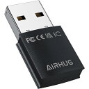 AIRHUG Bluetooth USB Bluetooth 5.0 対応 トランスミッター Bluetooth アダプター ワイヤレスオーディオ ドングルレシーバー 技適マーク取得済み ドライブのインストール不要 PC からBluetoothイヤホン/へツドセットにオーディオを送信する用 (ブラック)