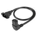CERRXIAN IEC 320 C14 オス C13 メス アダプター PDU PSU UPS 3-ピン AC パワー 延長 ケーブル 0.6M S サイズ ブラック (下方 90 °)(2)