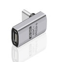 Duttek USB Type-c 変換アダプターL字型、USB C コネクタ L字、240W PD急速充電90度USB Cアダプター 40Gbps Thunderboltアダプター サポート8KビデオタイプCオスメスアダプター240W電力供給対応、ノートパソコン、タブレット、電話用、1個