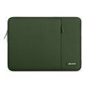 MOSISO ラップトップ スリーブバッグ 対応機種 Laptop 15インチ ポリエステル 撥水 保護 縦型ケース ポケット付き(アーミー グリーン)(2)