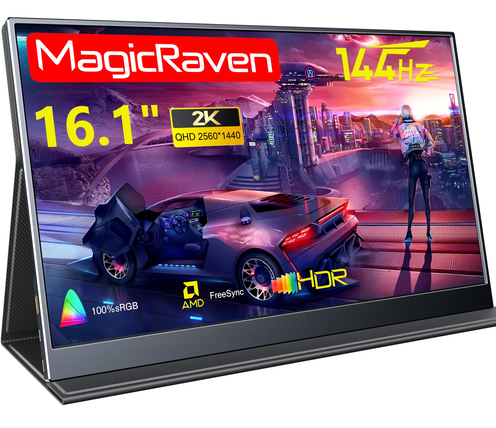 Х˥ 2K 144Hz 16.1 Хǥץ쥤 - MAGICRAVEN ݡ֥˥ IPSѥͥ 16:9 QHD(2560x1440) ˥ 100%sRGB 300cd/m? ® ޥ˥ Ķ  Type-C/mini HDMI³ PS4/XBOX/Switch/PC/Mac